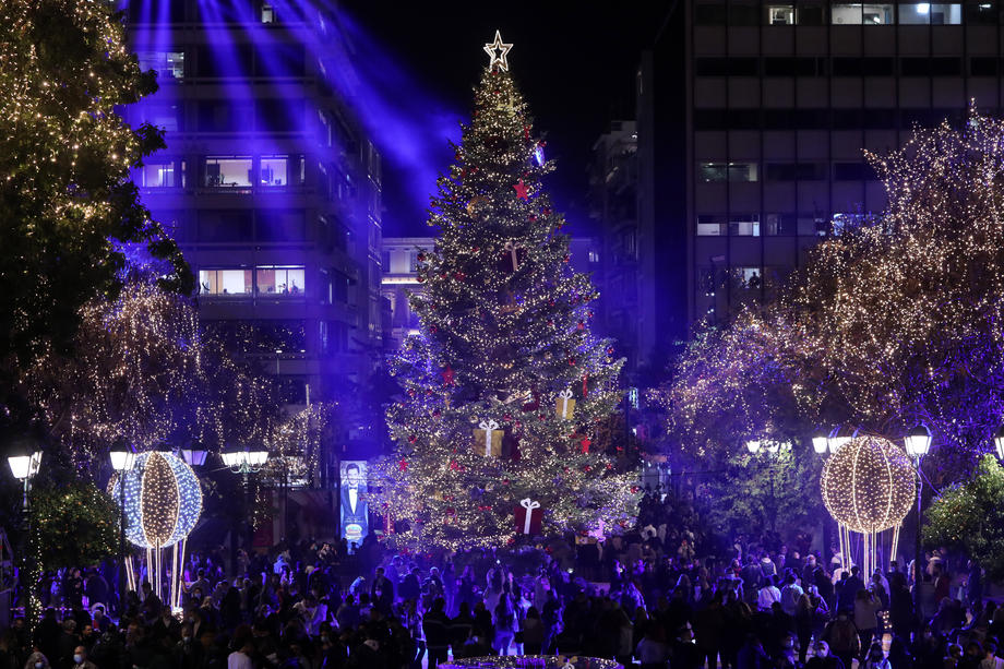 Photo Story: Lighting of Christmas tree in Athens